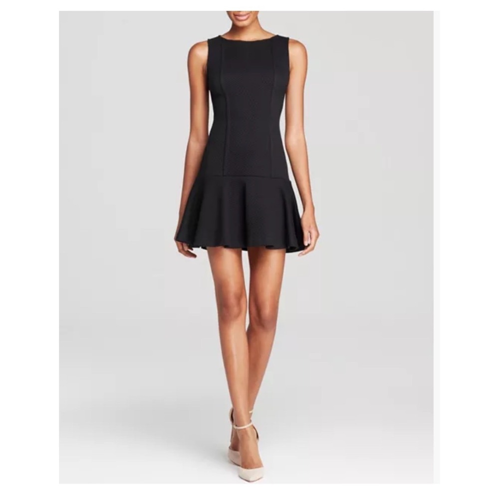 Alice and Olivia Kaya Mini Dress Drop Waist Black S 6 Sleeveless Party Cocktail